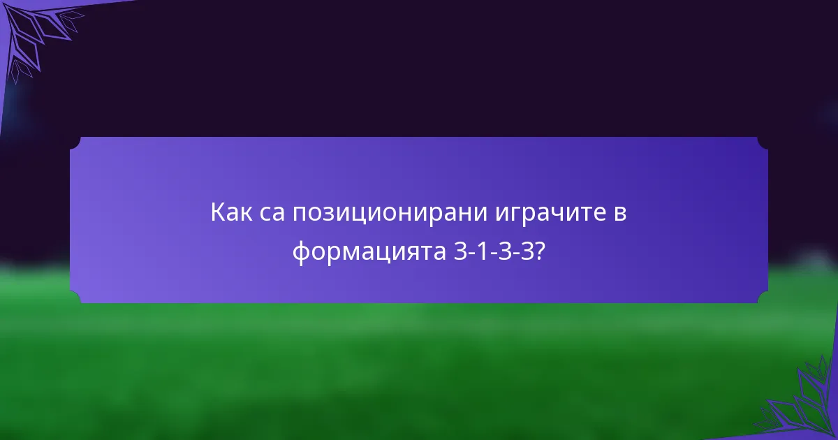 Как са позиционирани играчите в формацията 3-1-3-3?
